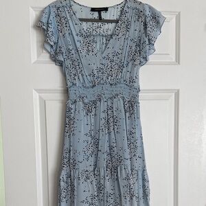 BCBGMaxAzria Light Blue Floral Mini Dress